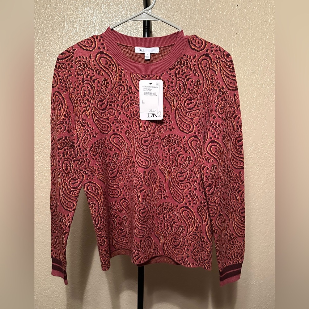 DR2 Plum Paisley Crewneck Sweater